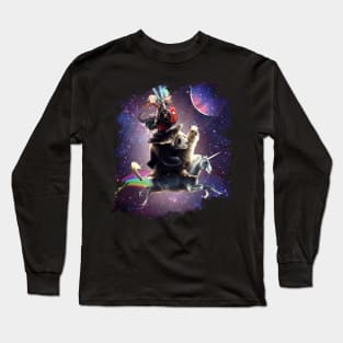 Cat Riding Chicken Turtle Panda Llama Unicorn Long Sleeve T-Shirt